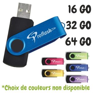 CLÉ USB - PROFLASH "FLIP-FLASH" - COULEURS ASSORTIES