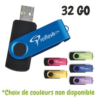 CLÉ USB 32GO - PROFLASH "FLIP-FLASH" - COULEURS ASSORTIES